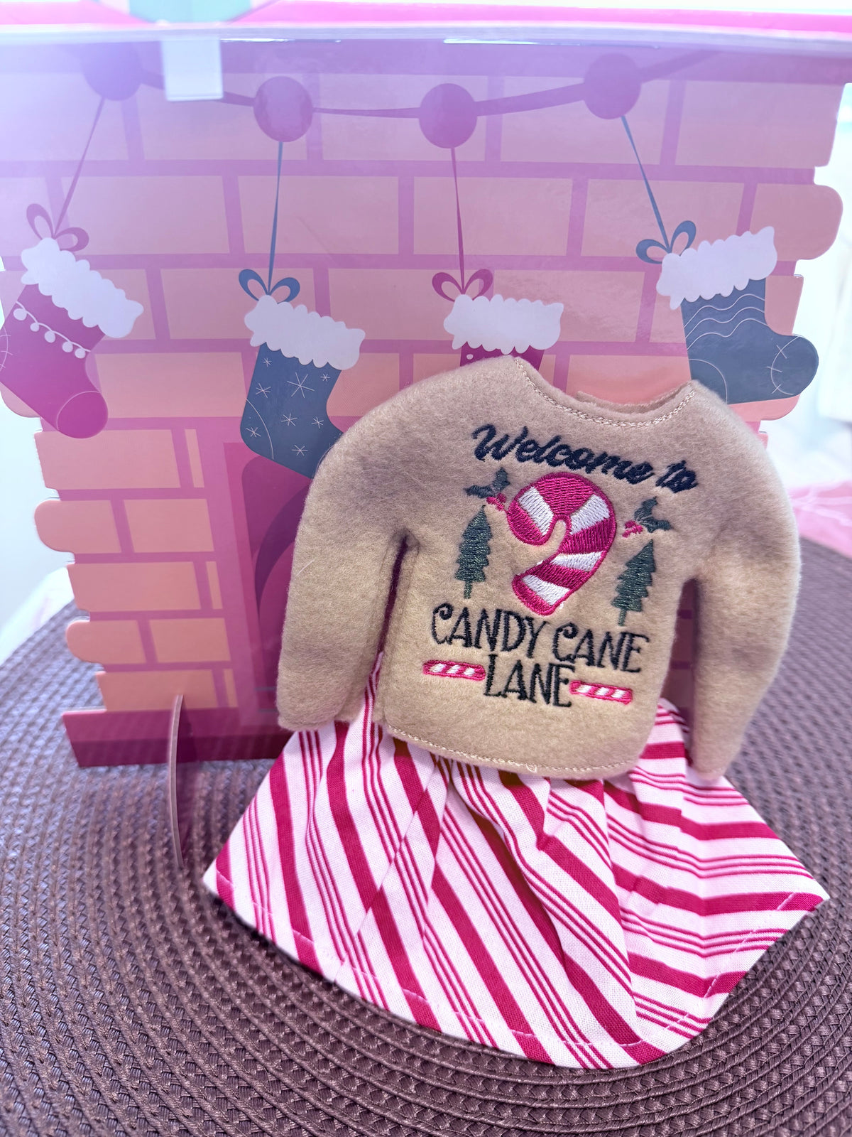Welcome to Candy Cane Lane Elf Sweater & Skirt Set