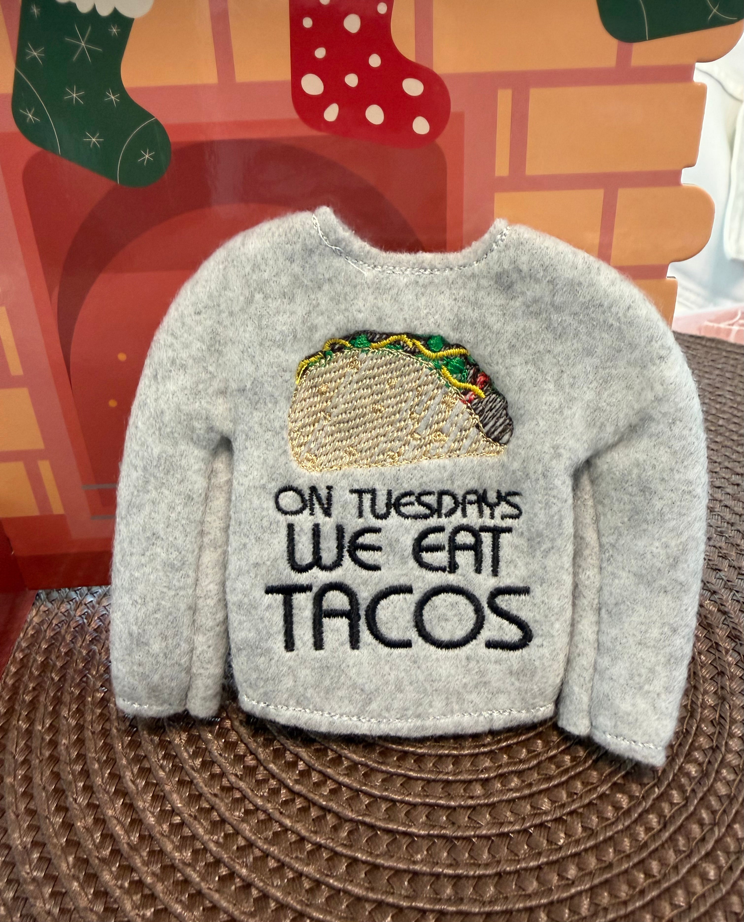 On Tuesdays We Eat Tacos Elf Sweater