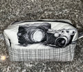 Quilted fabric cosmetic bag