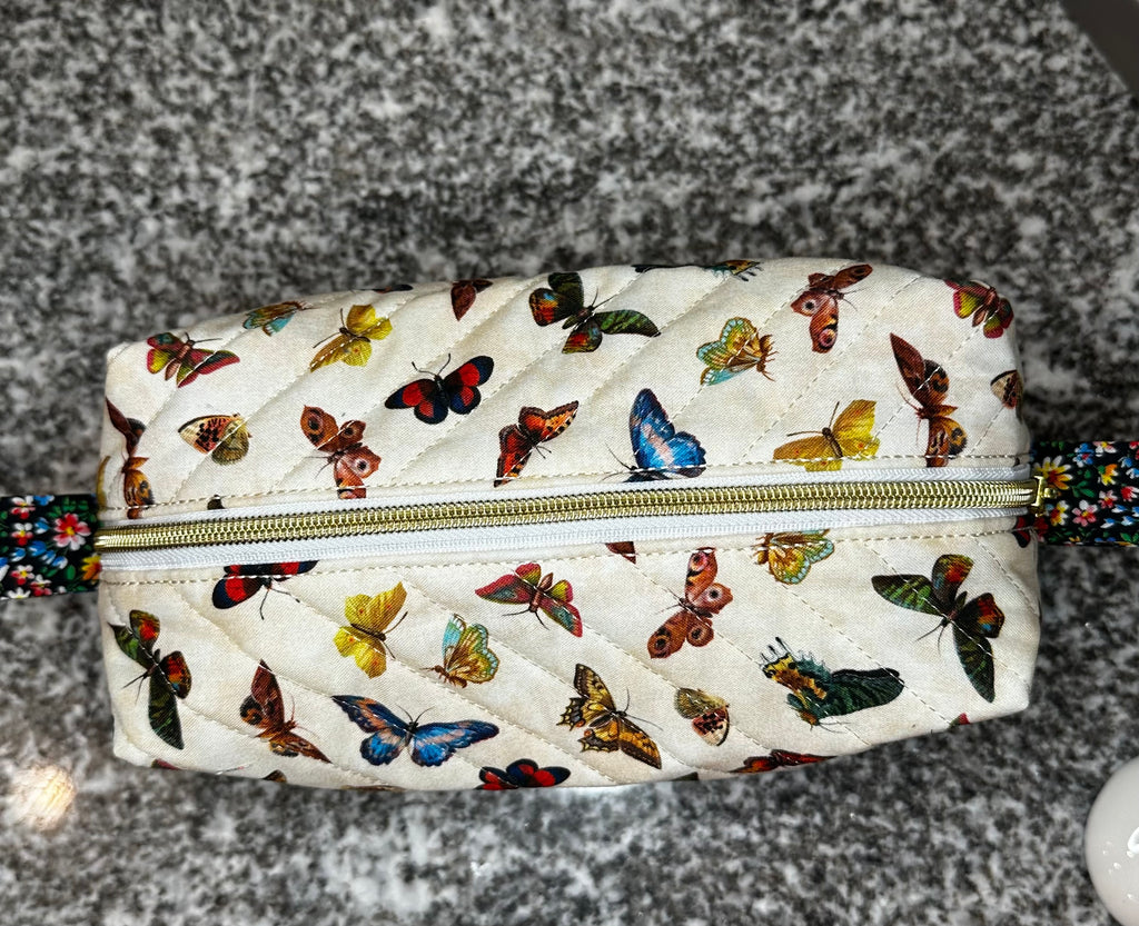 Quilted Fabric Cosmetic Bag