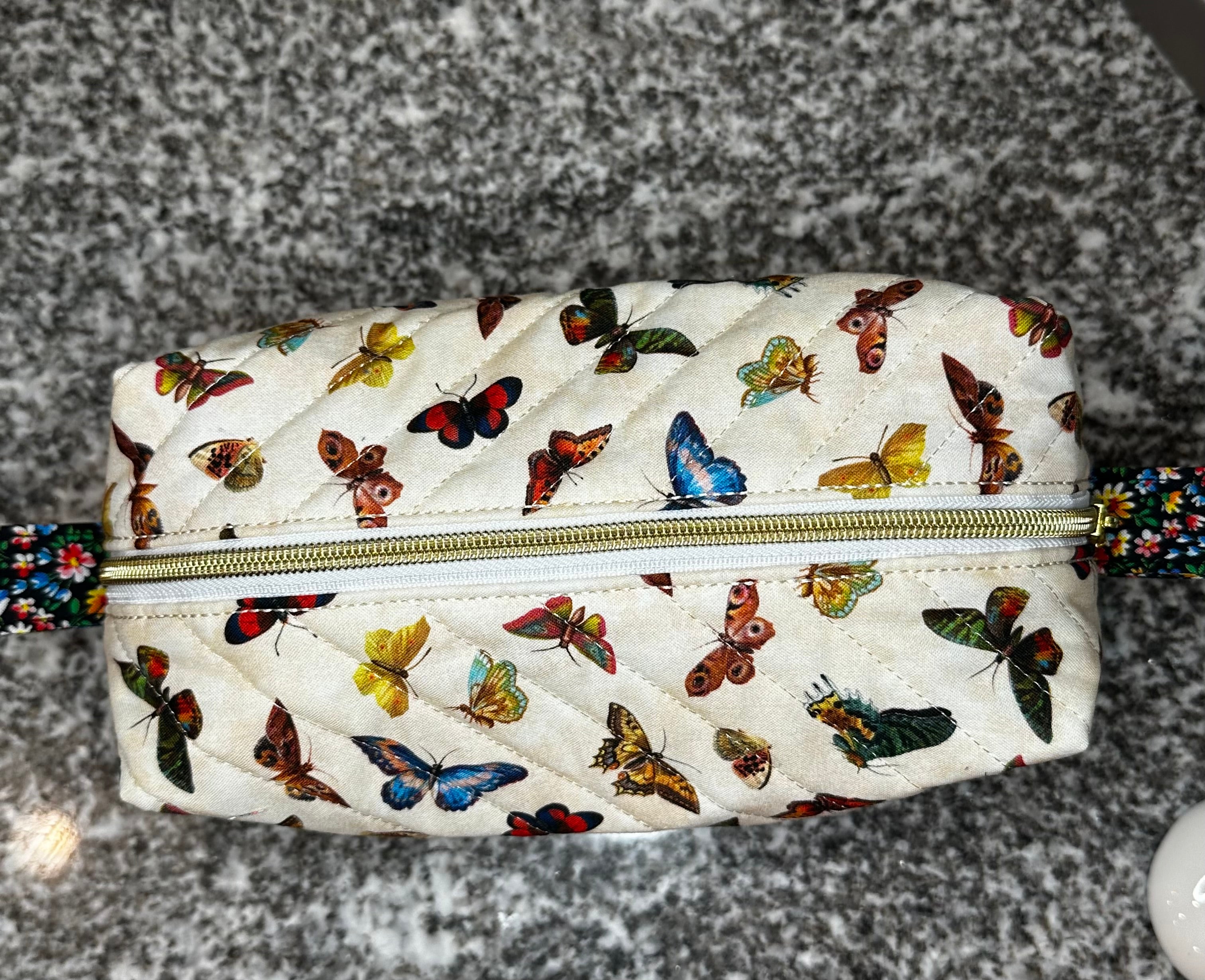 Quilted Fabric Cosmetic Bag