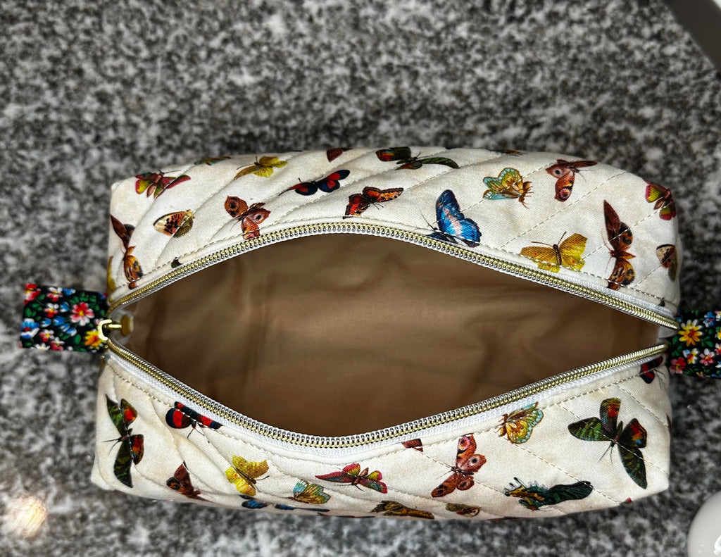 Quilted Fabric Cosmetic Bag