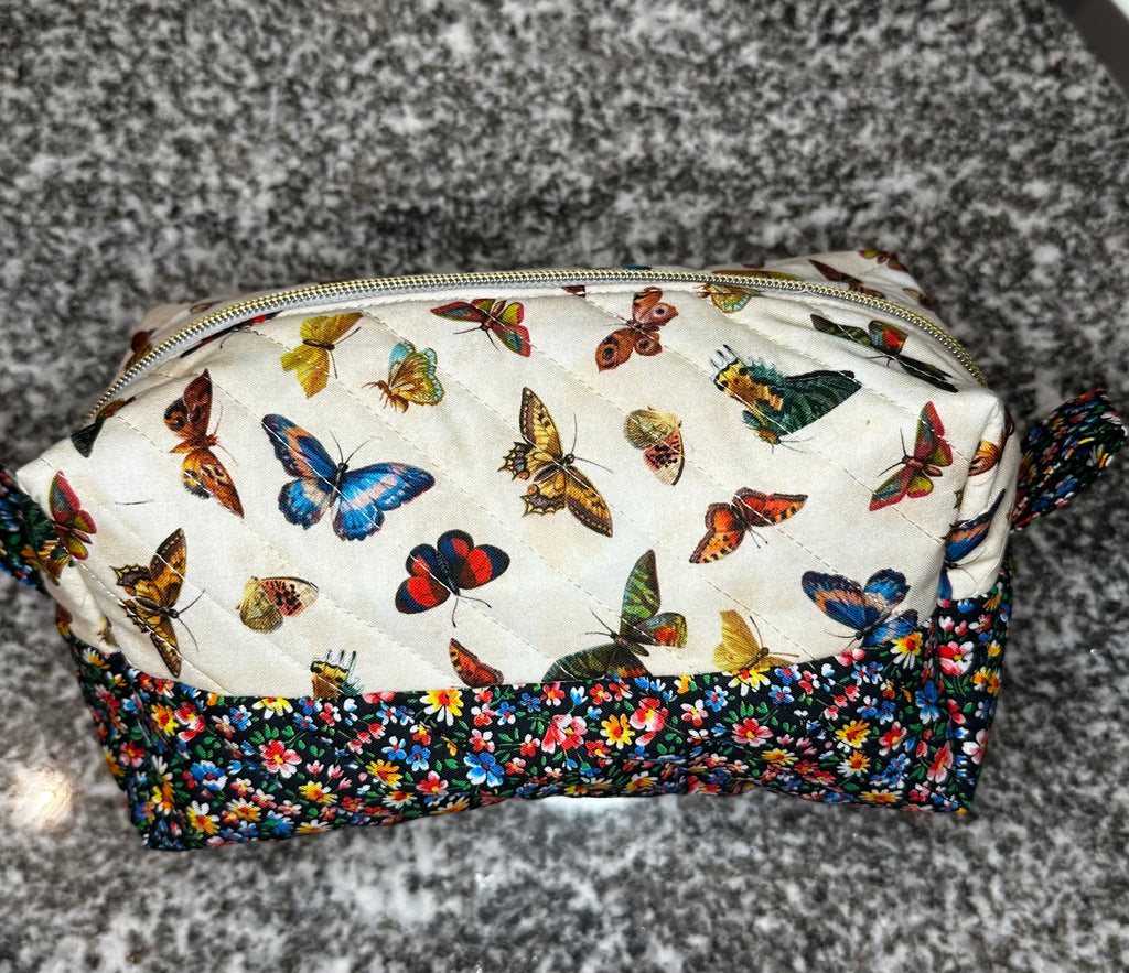 Quilted Fabric Cosmetic Bag