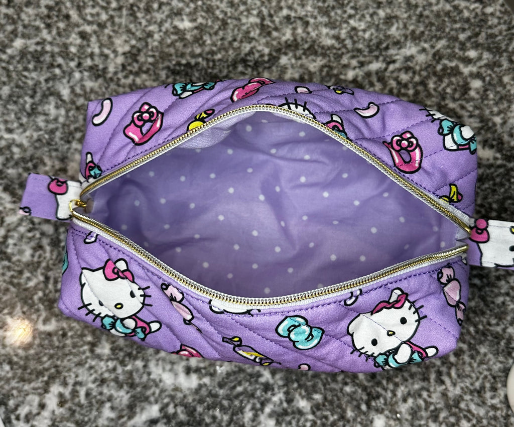 Quilted Fabric Cosmetic Bag