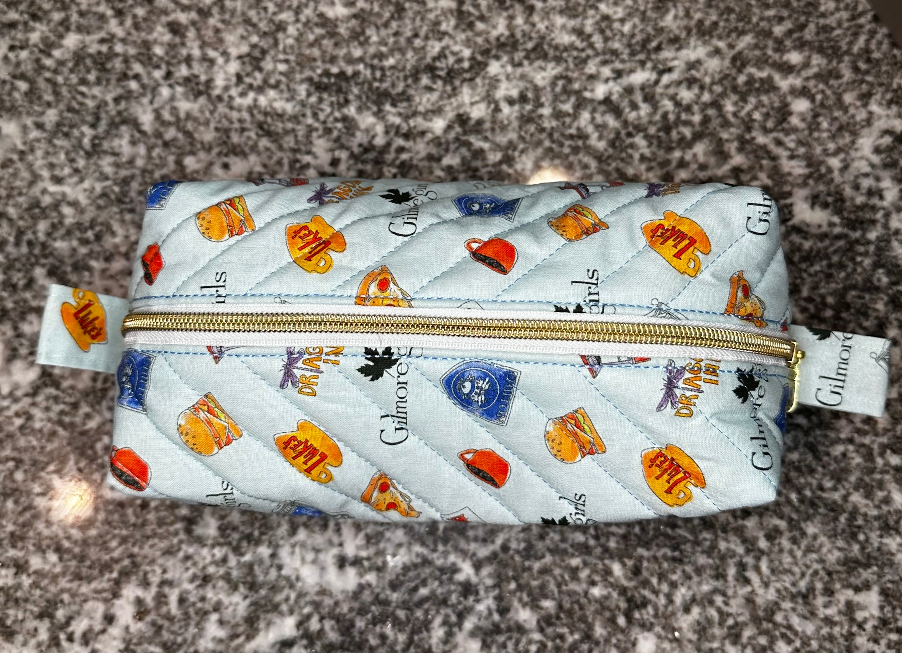 Quilted fabric Cosmetic Bag