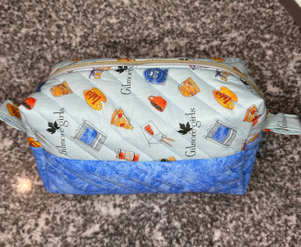 Quilted fabric Cosmetic Bag