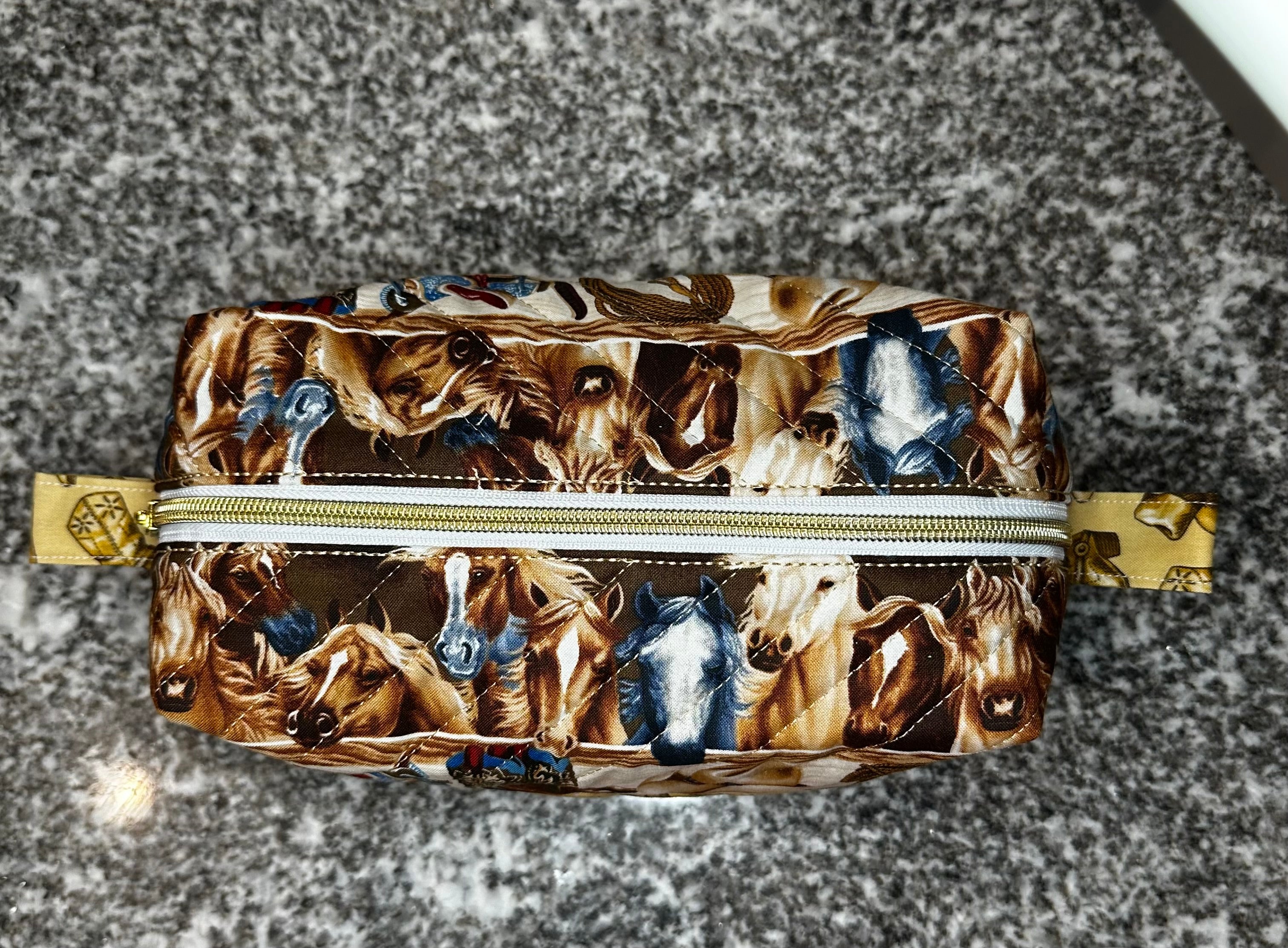 Quilted Fabric Cosmetic Bag