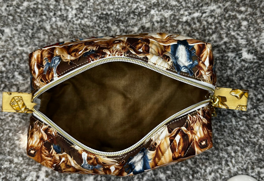 Quilted Fabric Cosmetic Bag