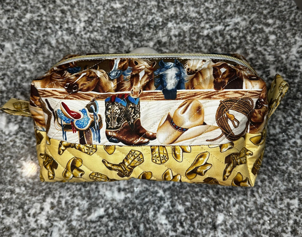 Quilted Fabric Cosmetic Bag