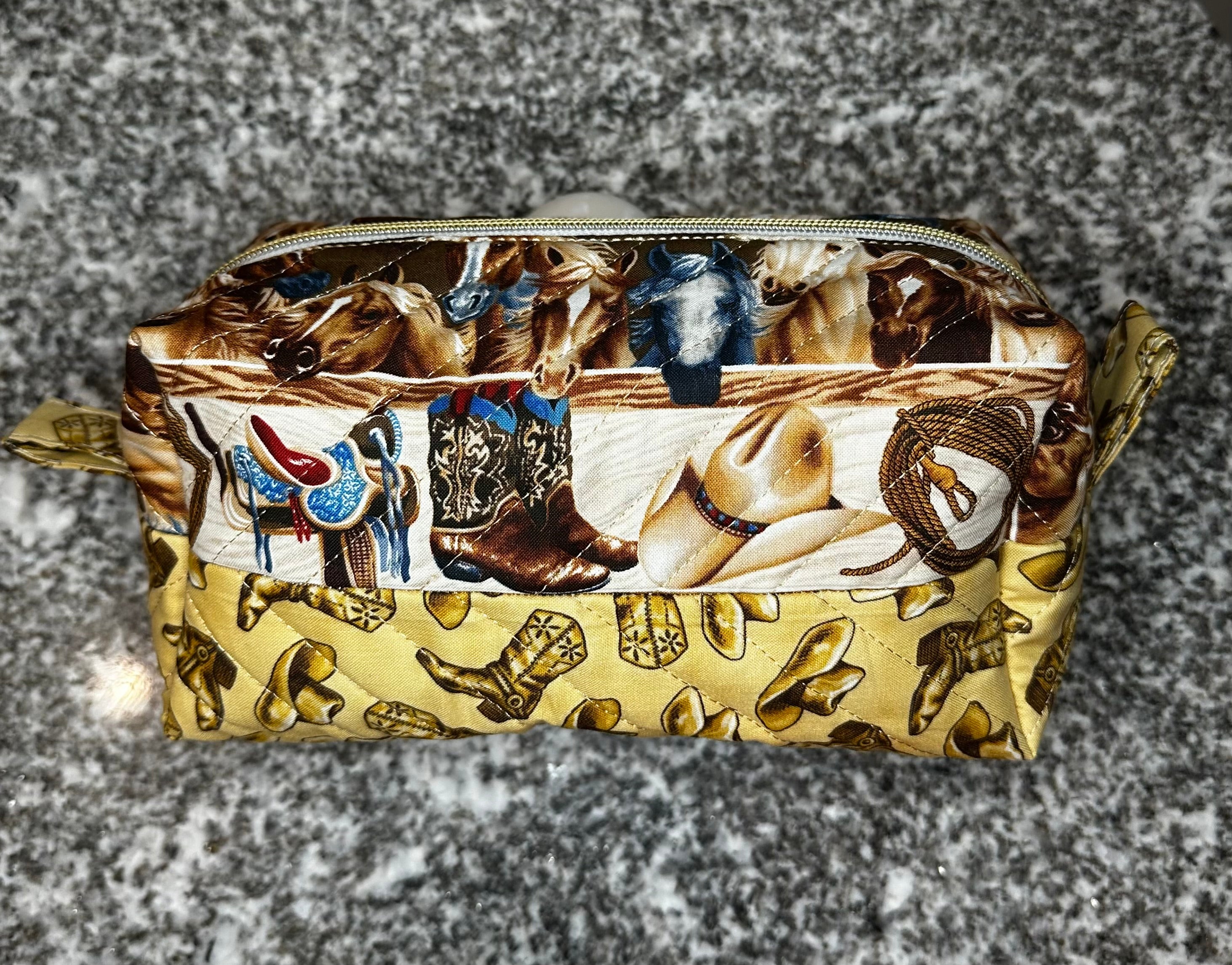 Quilted Fabric Cosmetic Bag