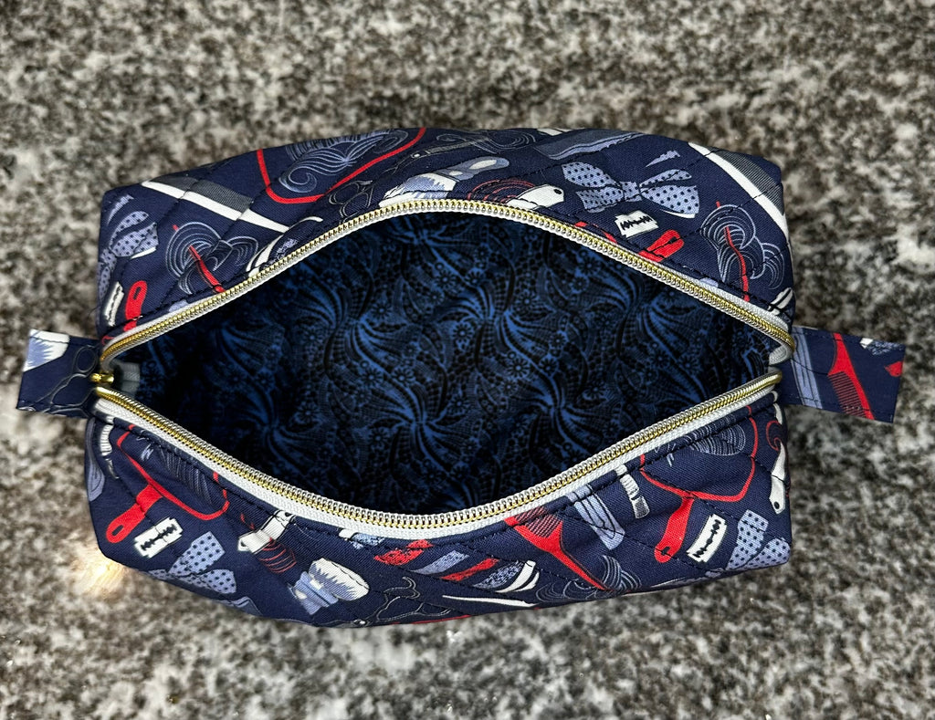 Quilted fabric Cosmetic Bag