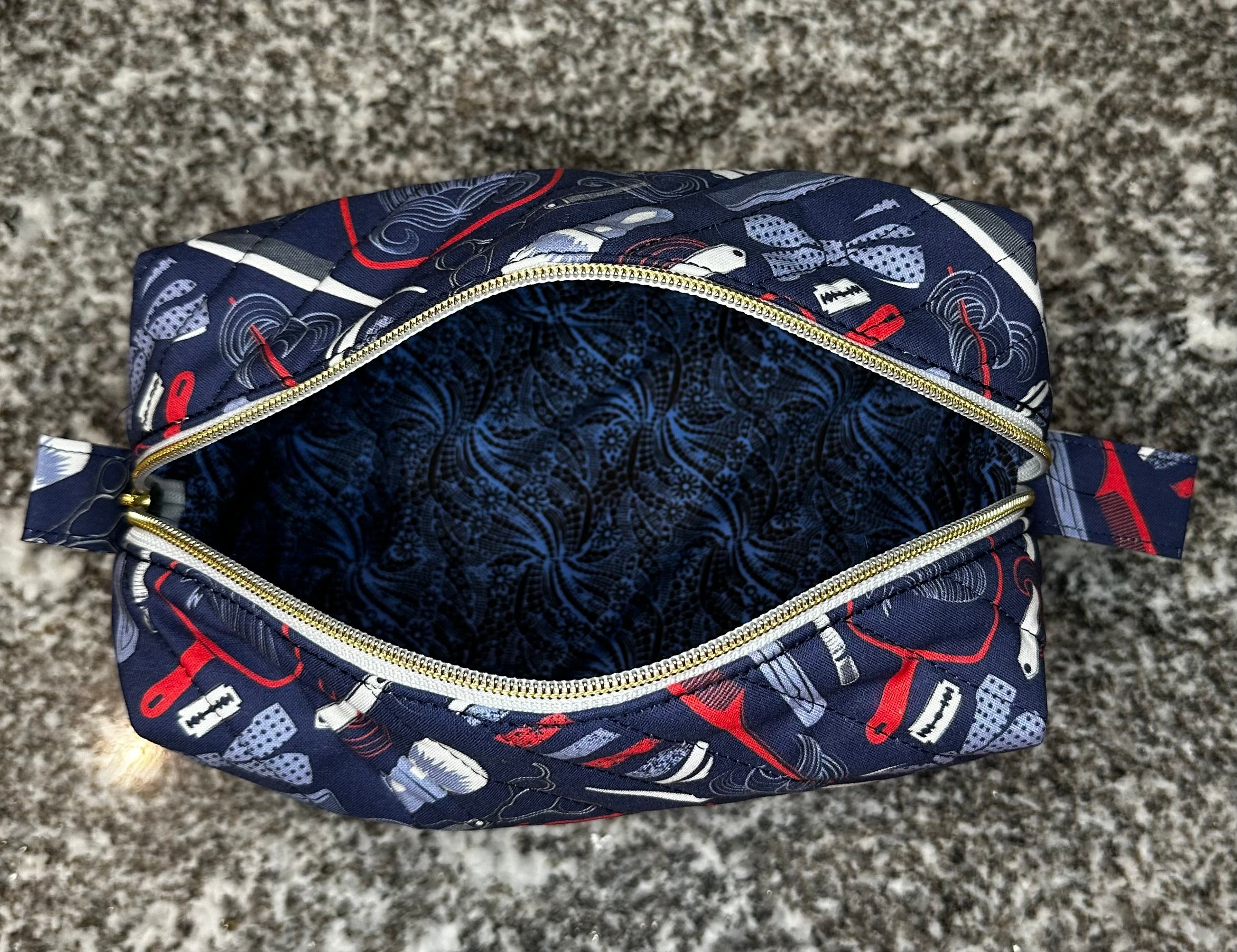 Quilted fabric Cosmetic Bag