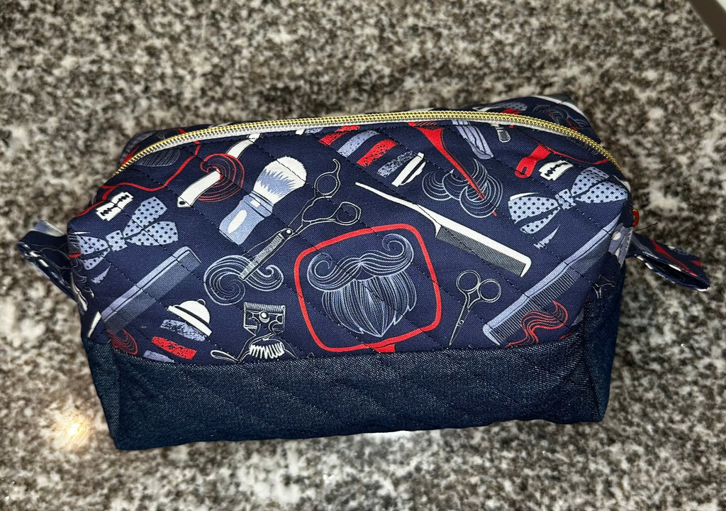 Quilted fabric Cosmetic Bag