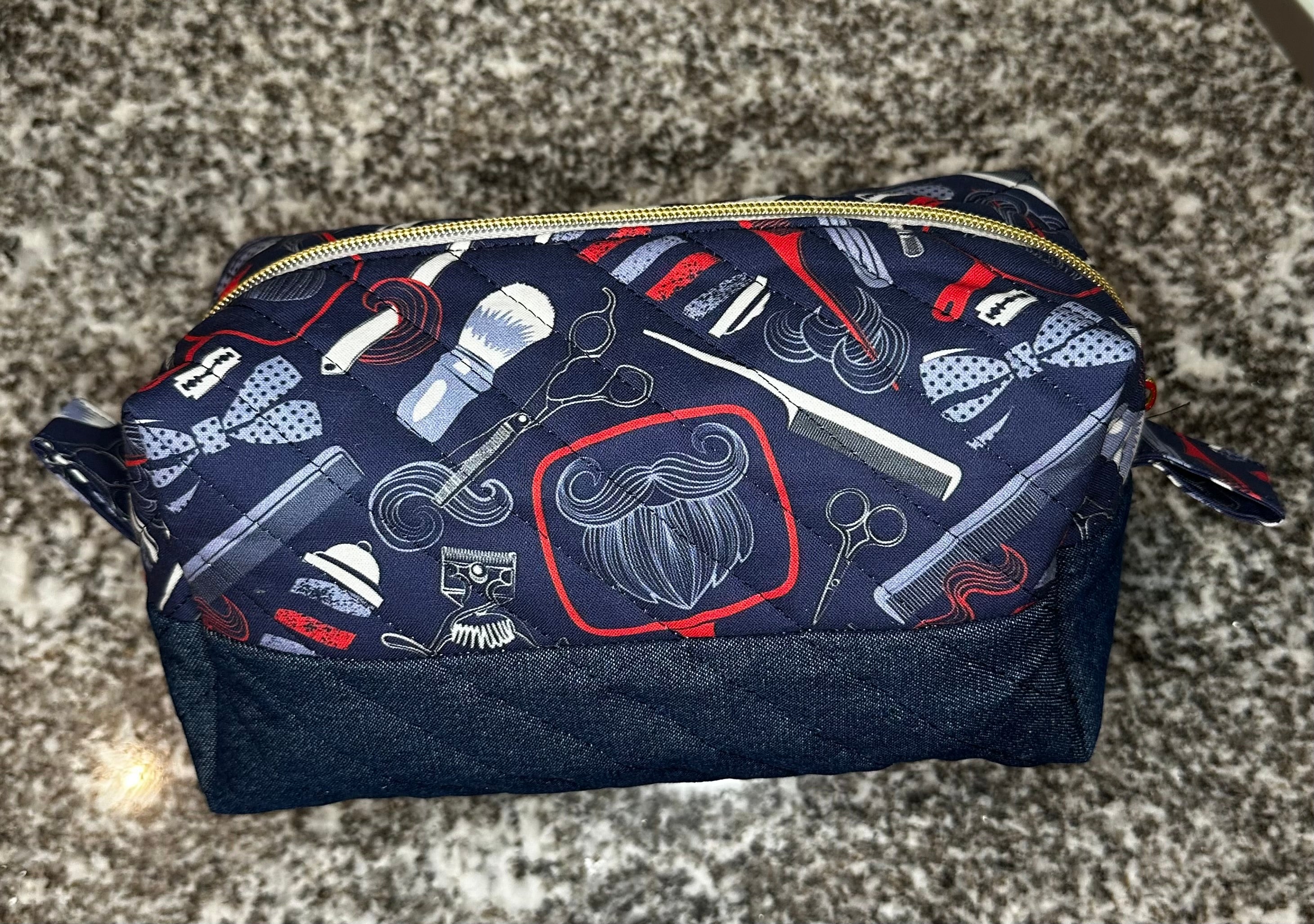 Quilted fabric Cosmetic Bag